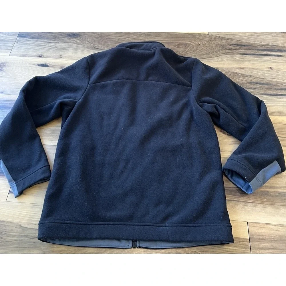 The North Face Men's Medium Full Zip Fleece Jacket Black Gray Logo